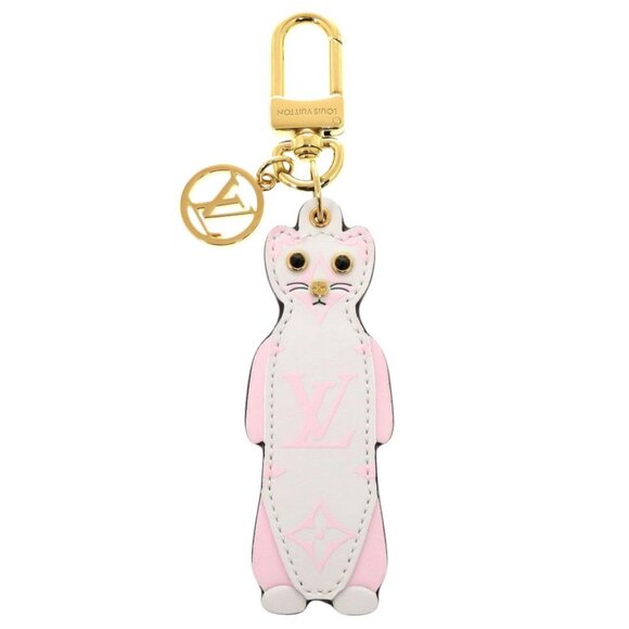 LOUIS VUITTON Pink Leather Keyring - Picture 1 of 5